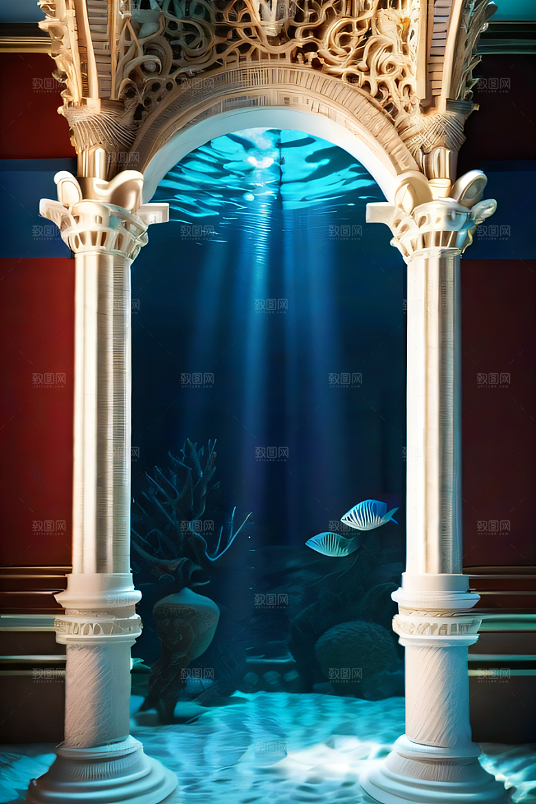 珊瑚贝壳构建的古代水下宫殿
