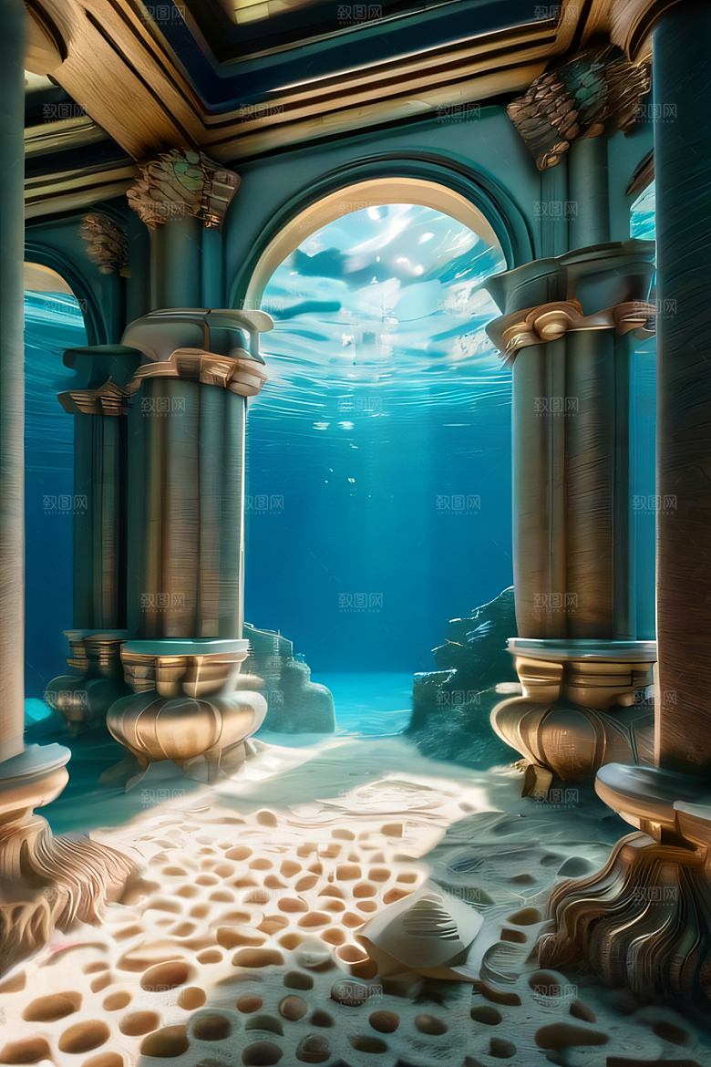 珊瑚贝壳构建的古代水下宫殿