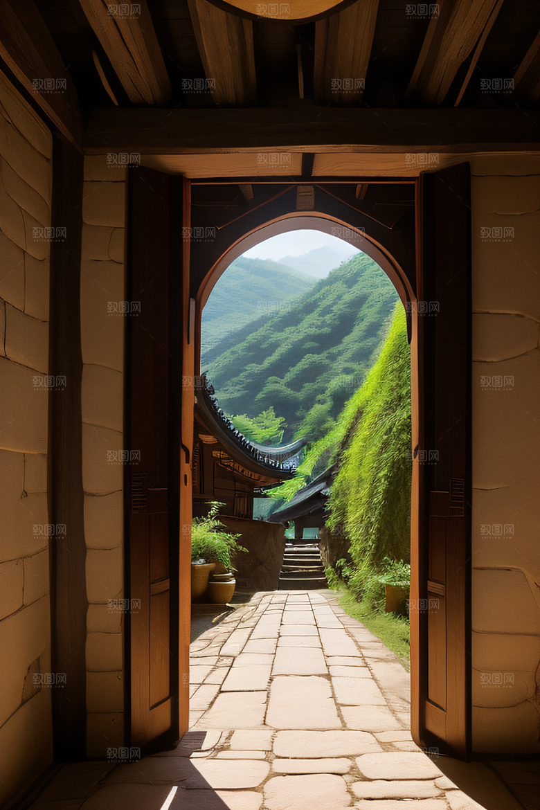 客家土楼古老建筑的壮丽风景