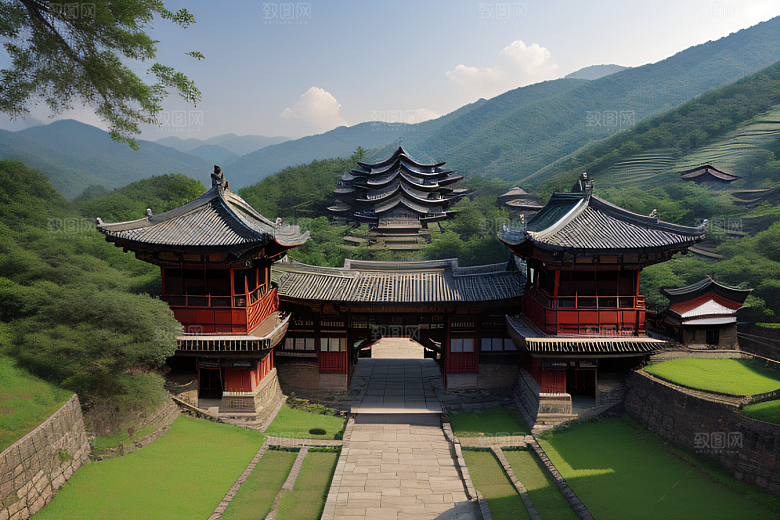 客家土楼古老建筑的壮丽风景