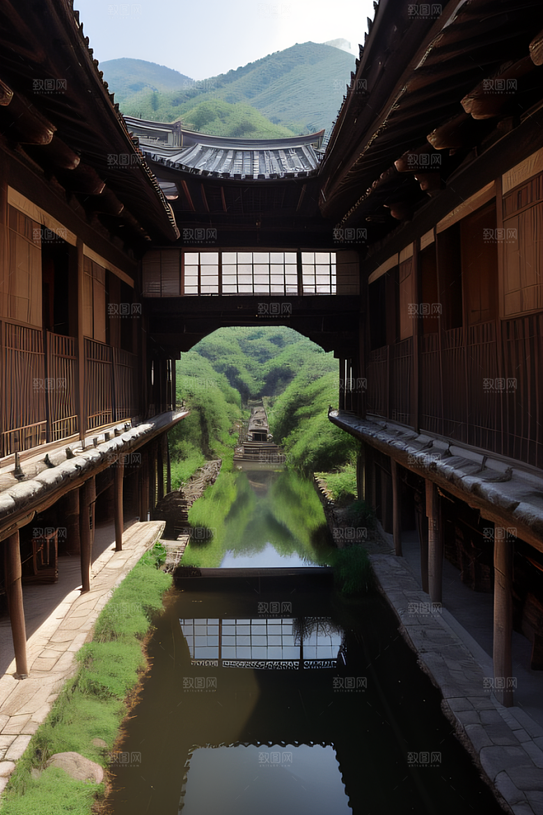 客家土楼古老建筑的壮丽风景