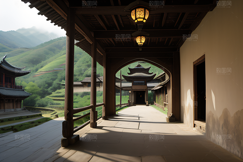 客家土楼古老建筑的壮丽风景