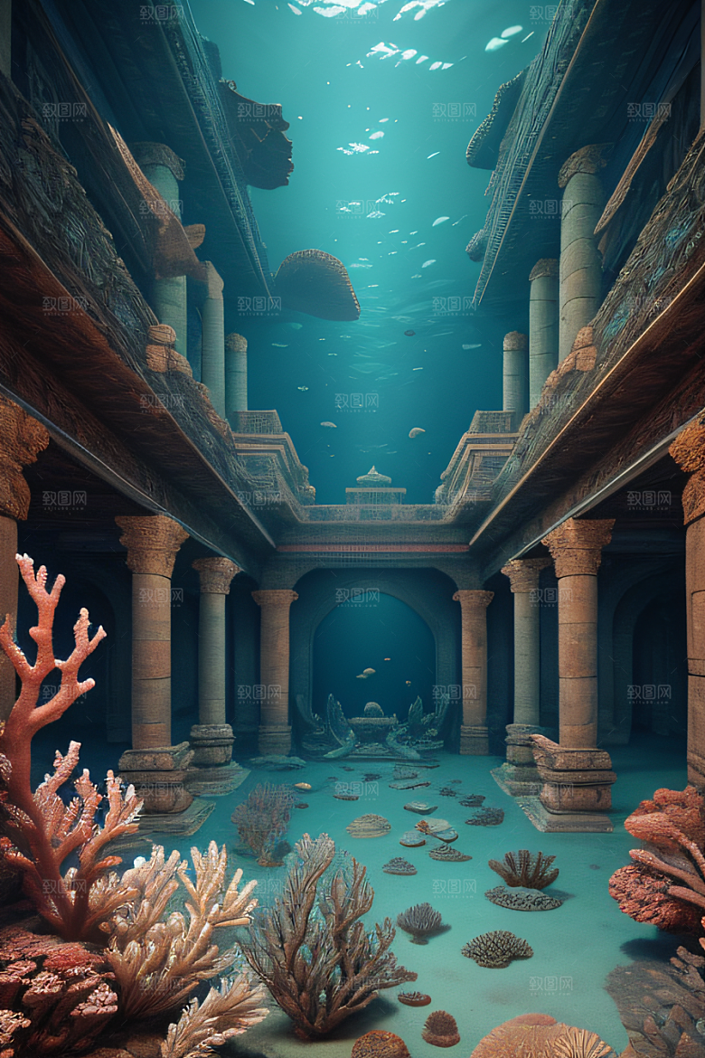 珊瑚贝壳构建的古代水下宫殿