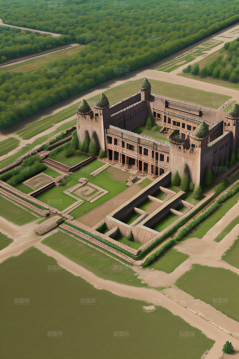 古代宫殿壮丽全景