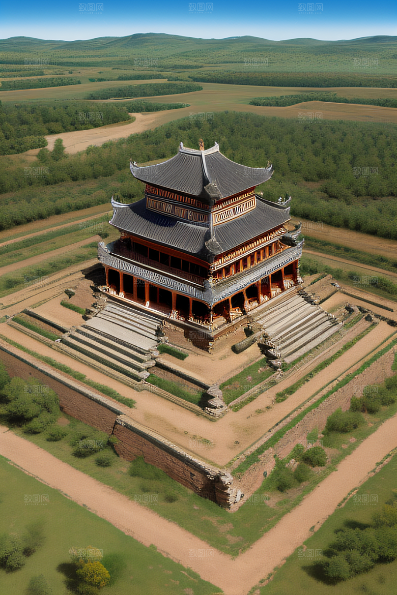 古代宫殿壮丽全景