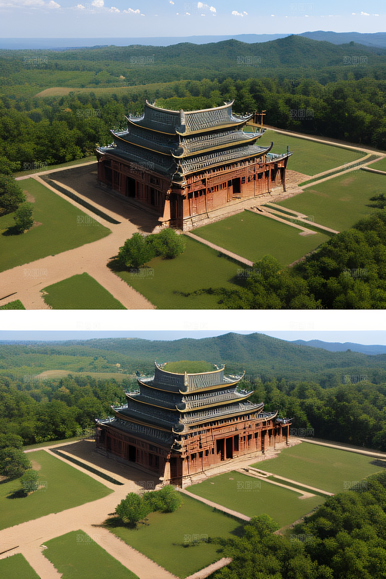 古代皇宫鸟瞰景观