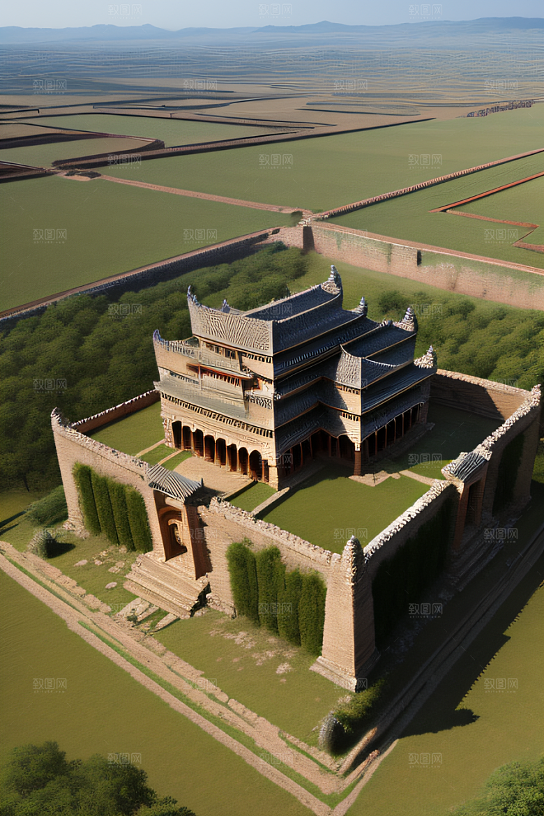 古代皇宫鸟瞰景观