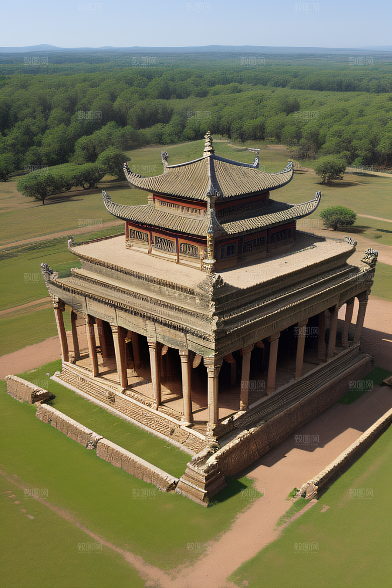 古代皇宫鸟瞰景观