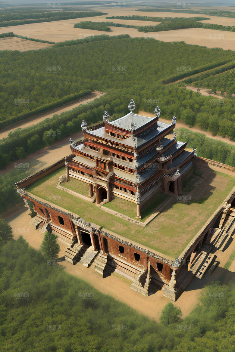 古代皇宫鸟瞰景观