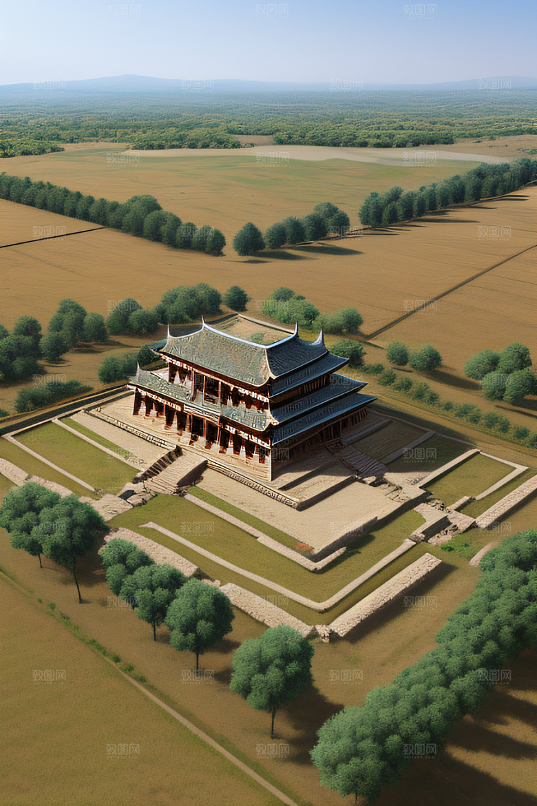 古代皇宫壮观全景