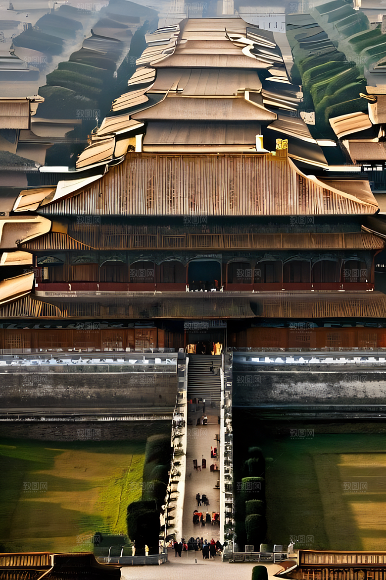 古代皇宫壮观全景