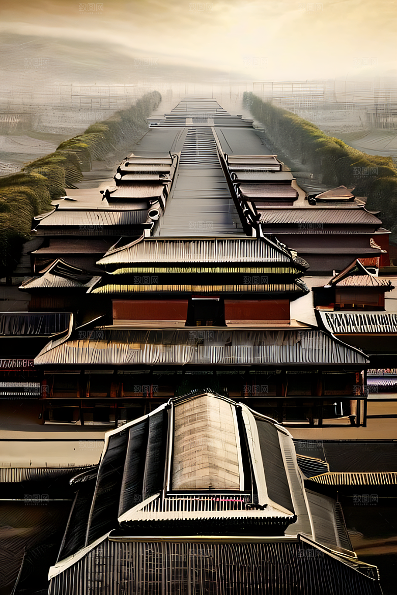 古代皇宫壮观全景