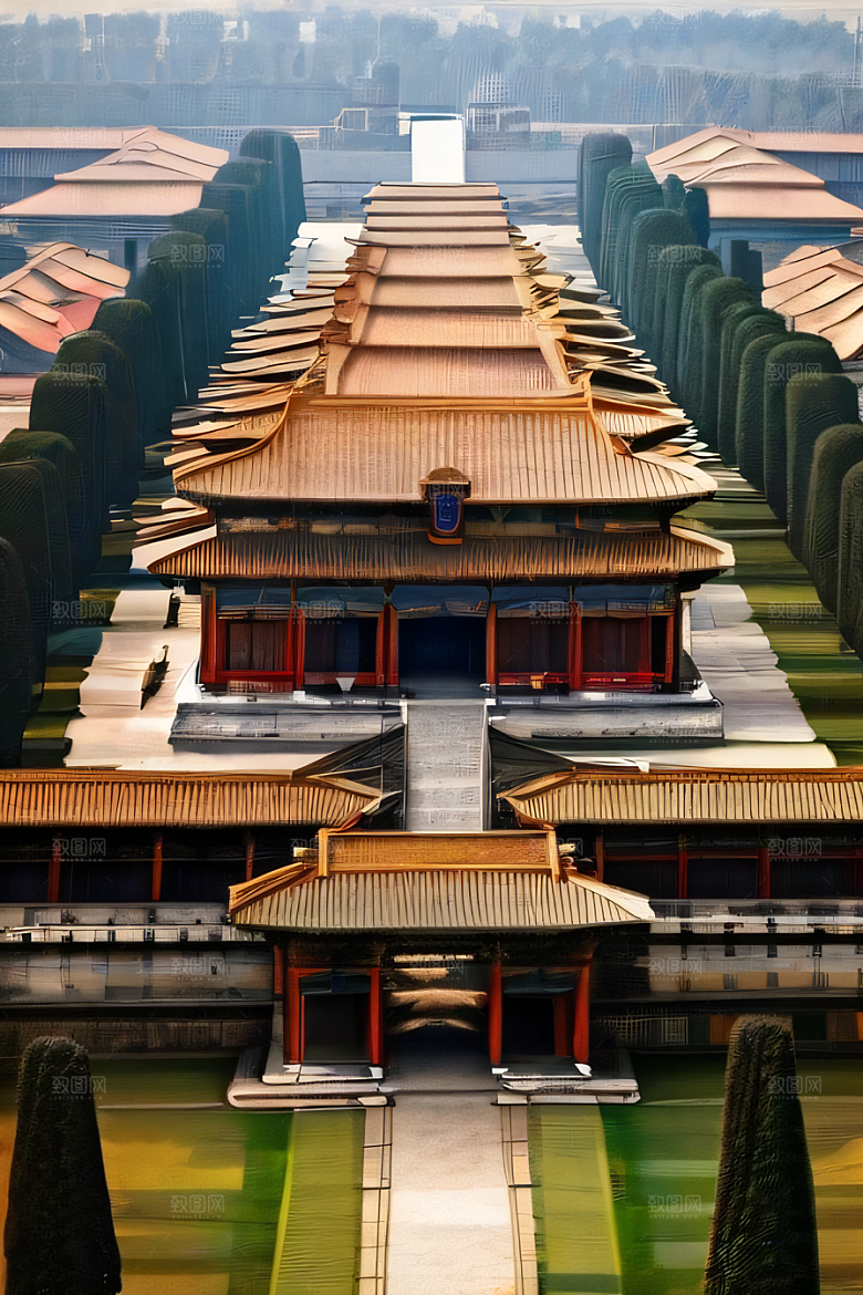 古代皇宫高空俯瞰