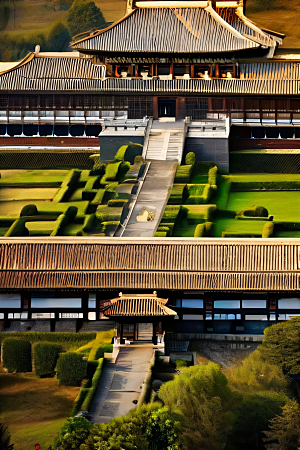 古代皇宫高空俯瞰