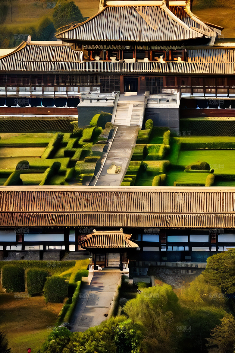 古代皇宫高空俯瞰