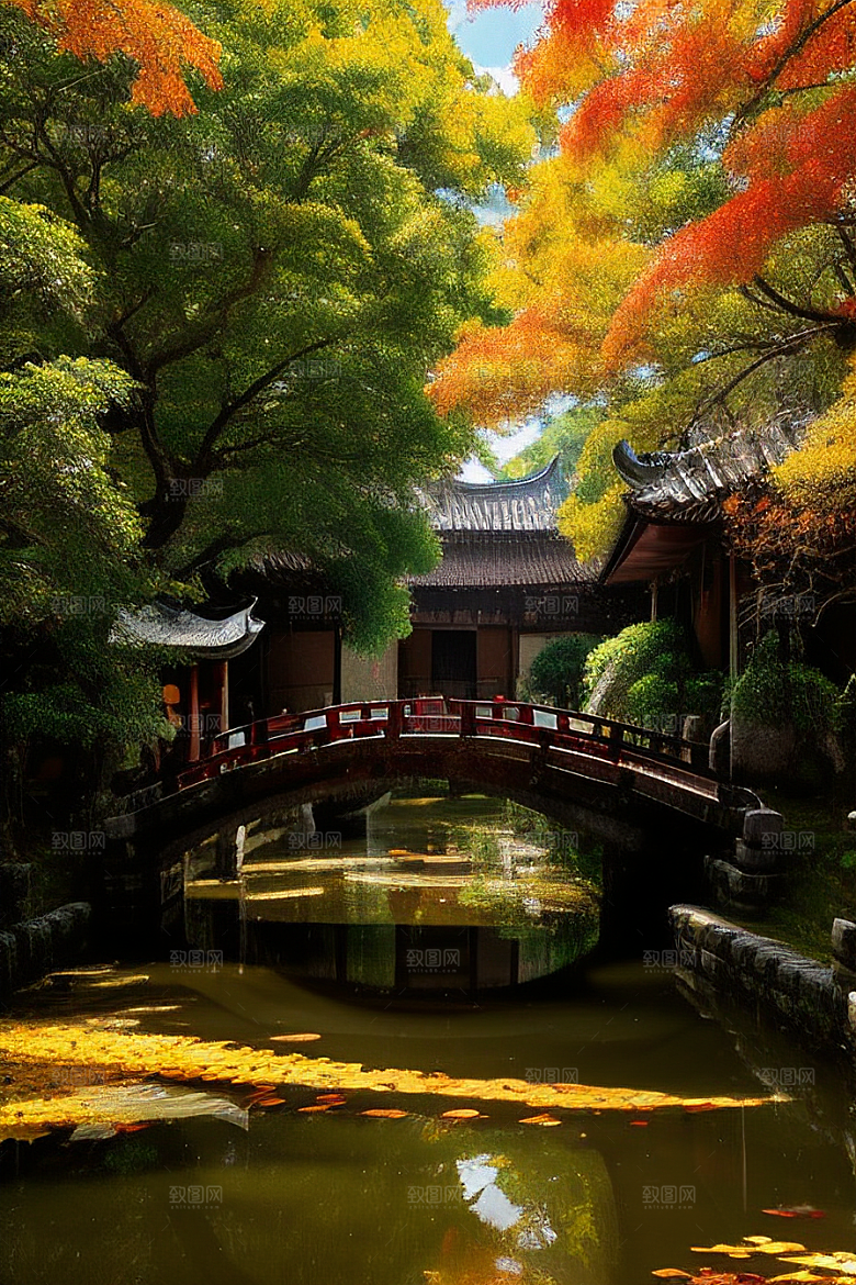 落叶铺满大地，创造自然艺术