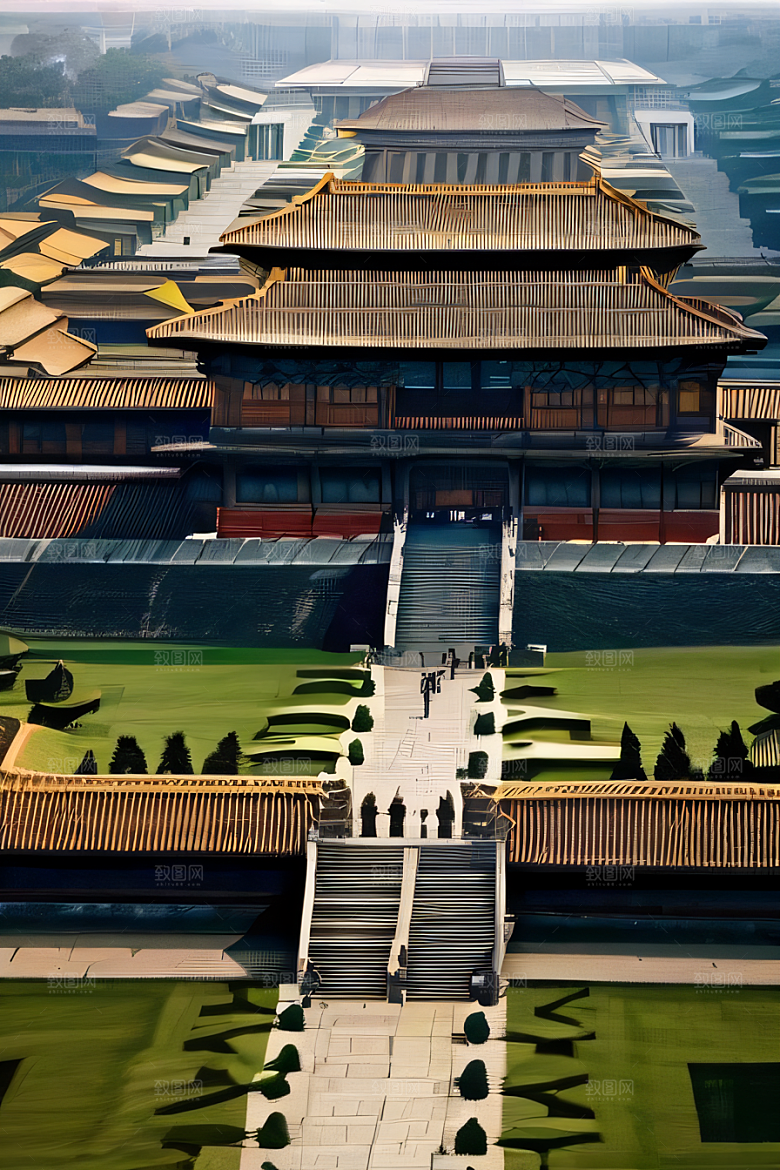 古代宫殿壮丽全景