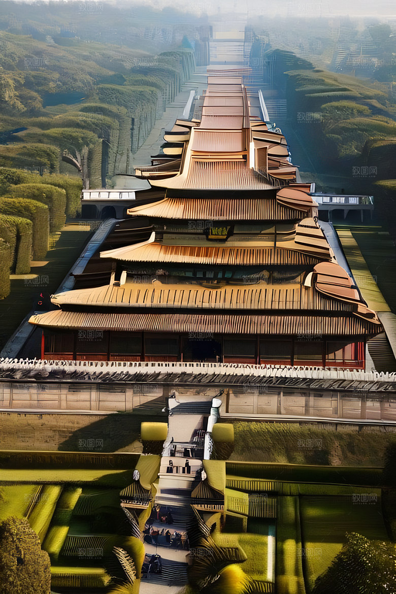 古代宫殿壮丽全景