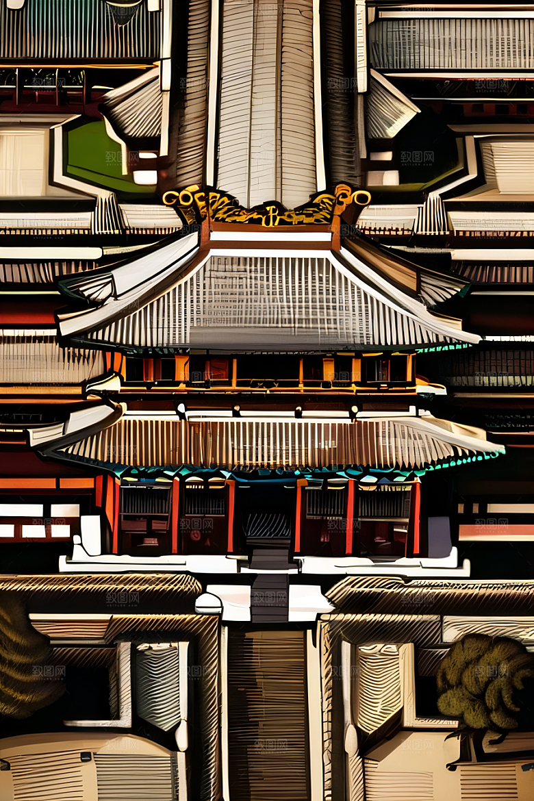 古代宫殿壮丽全景