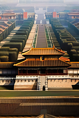 古代宫殿壮丽全景