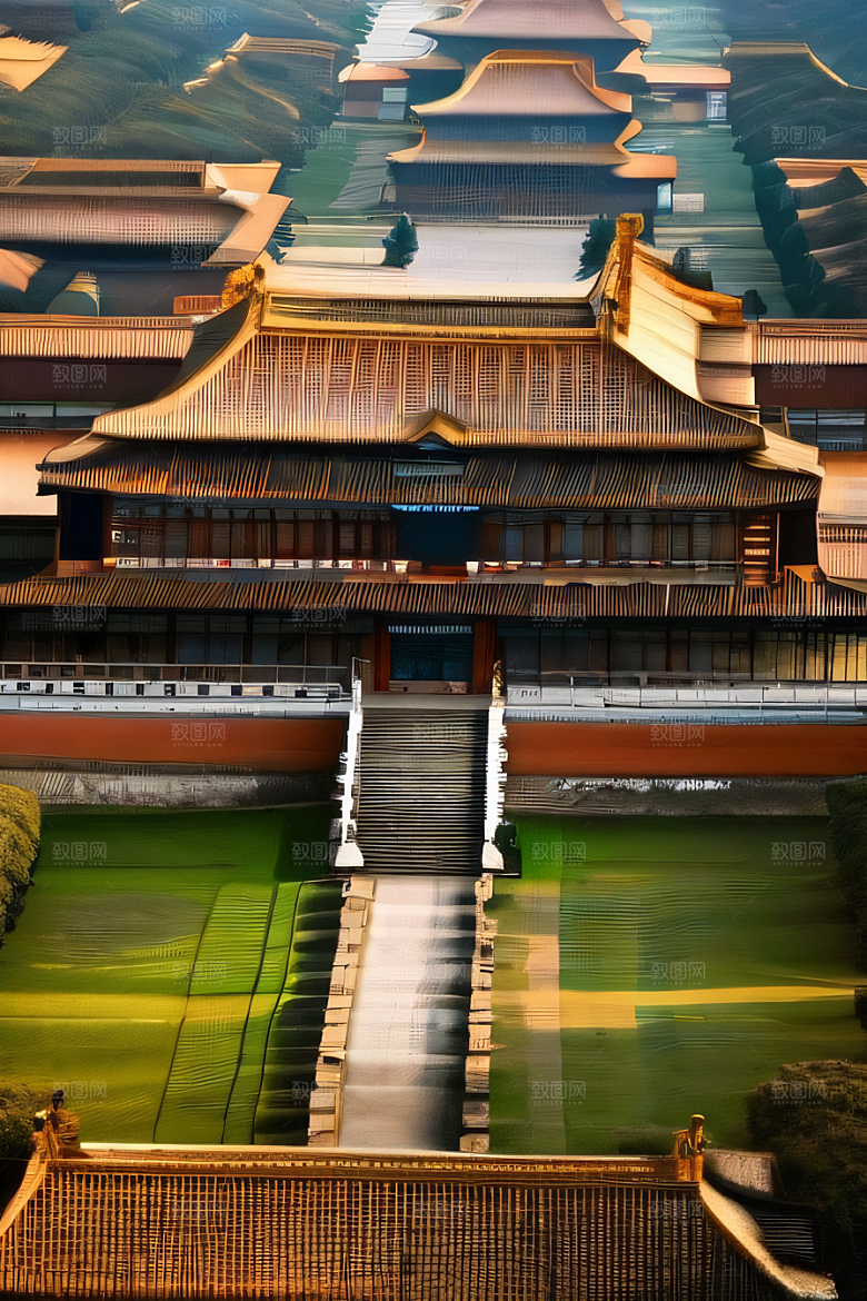 古代宫殿壮丽全景