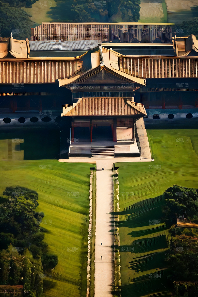古代宫殿壮丽全景