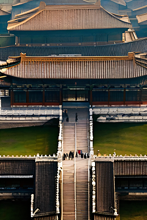 古代皇宫鸟瞰景观