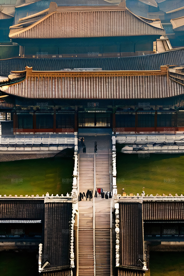 古代皇宫鸟瞰景观