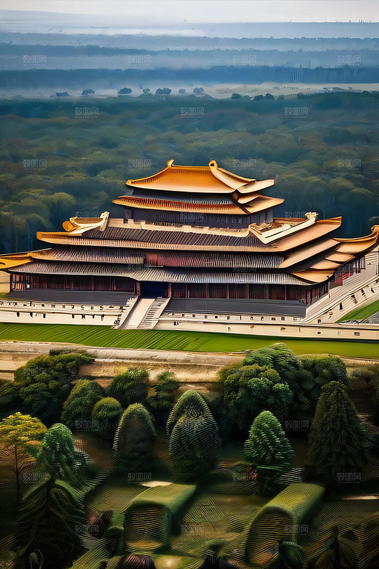 古代皇宫鸟瞰景观