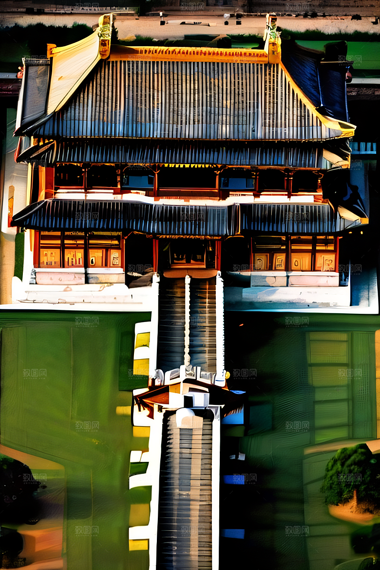 古代皇宫鸟瞰景观