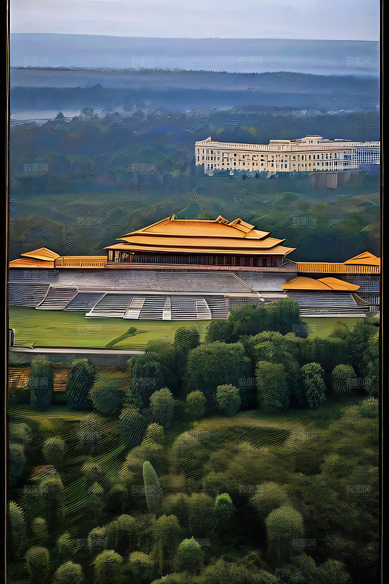 古代皇宫鸟瞰景观