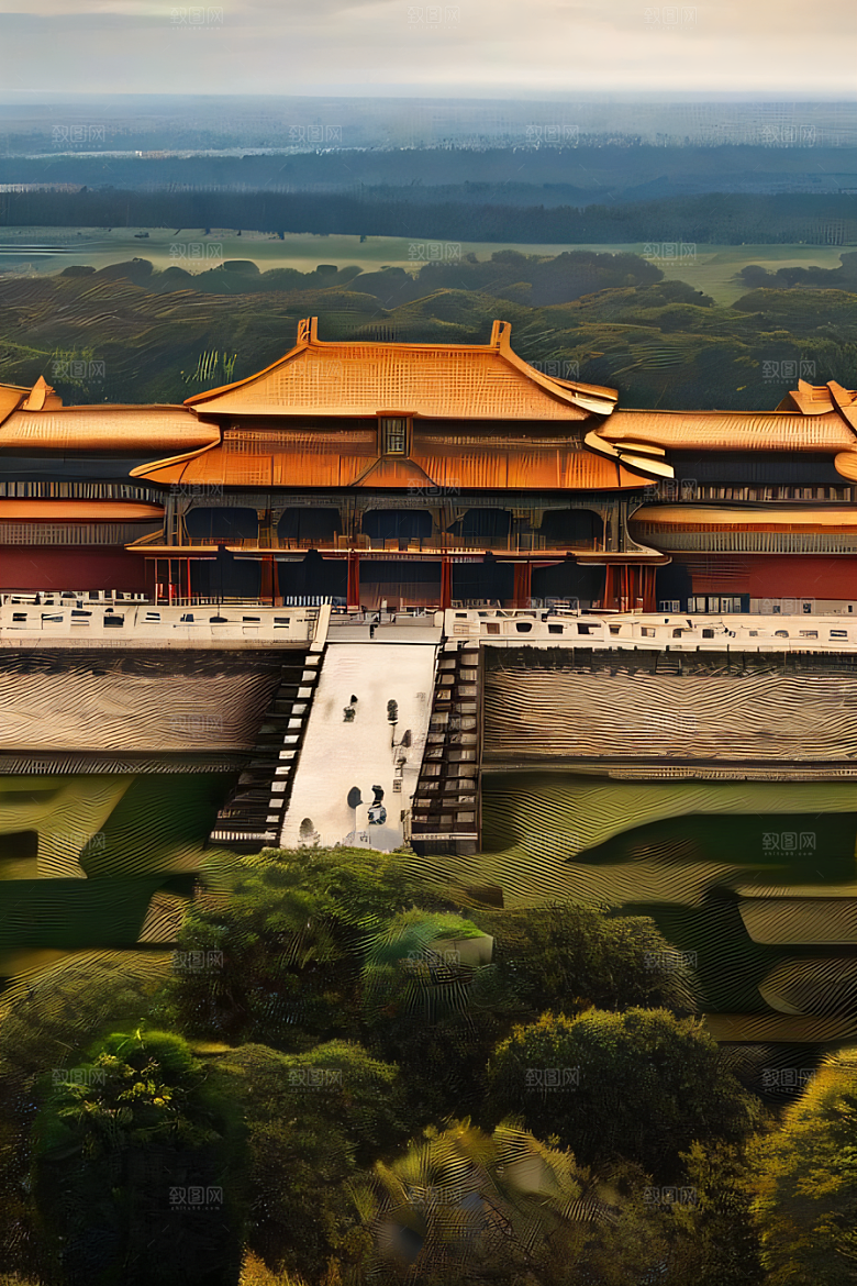 古代皇宫鸟瞰景观