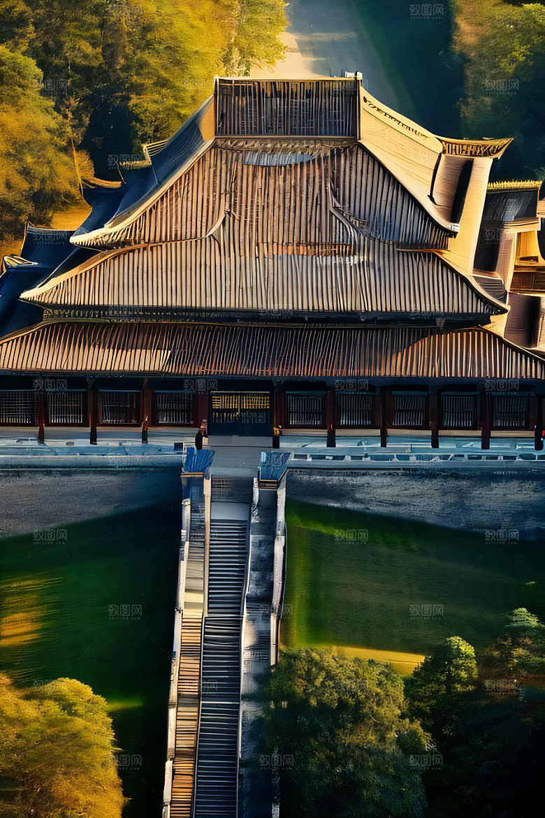 古代皇宫鸟瞰景观