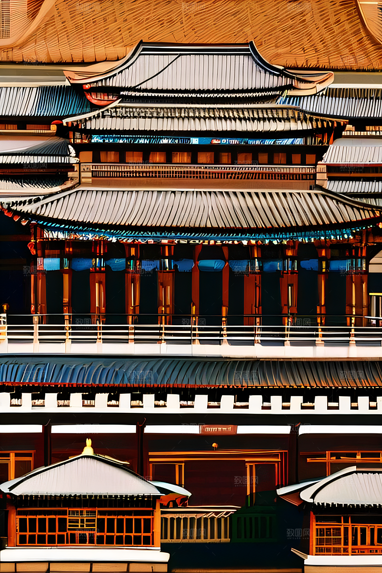 古代皇宫鸟瞰景观