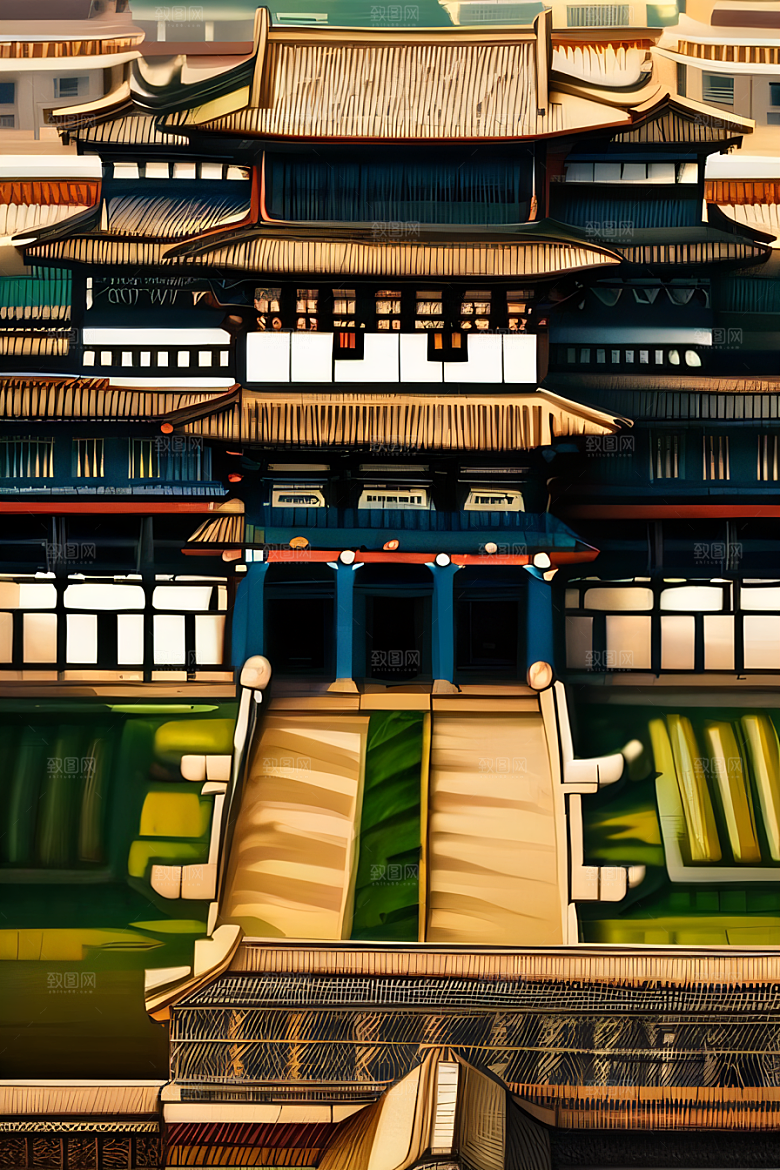 古代皇宫鸟瞰景观