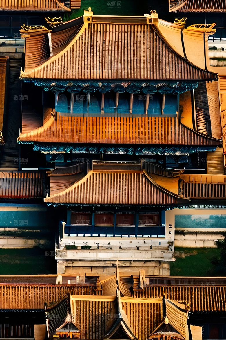 古代皇宫鸟瞰景观