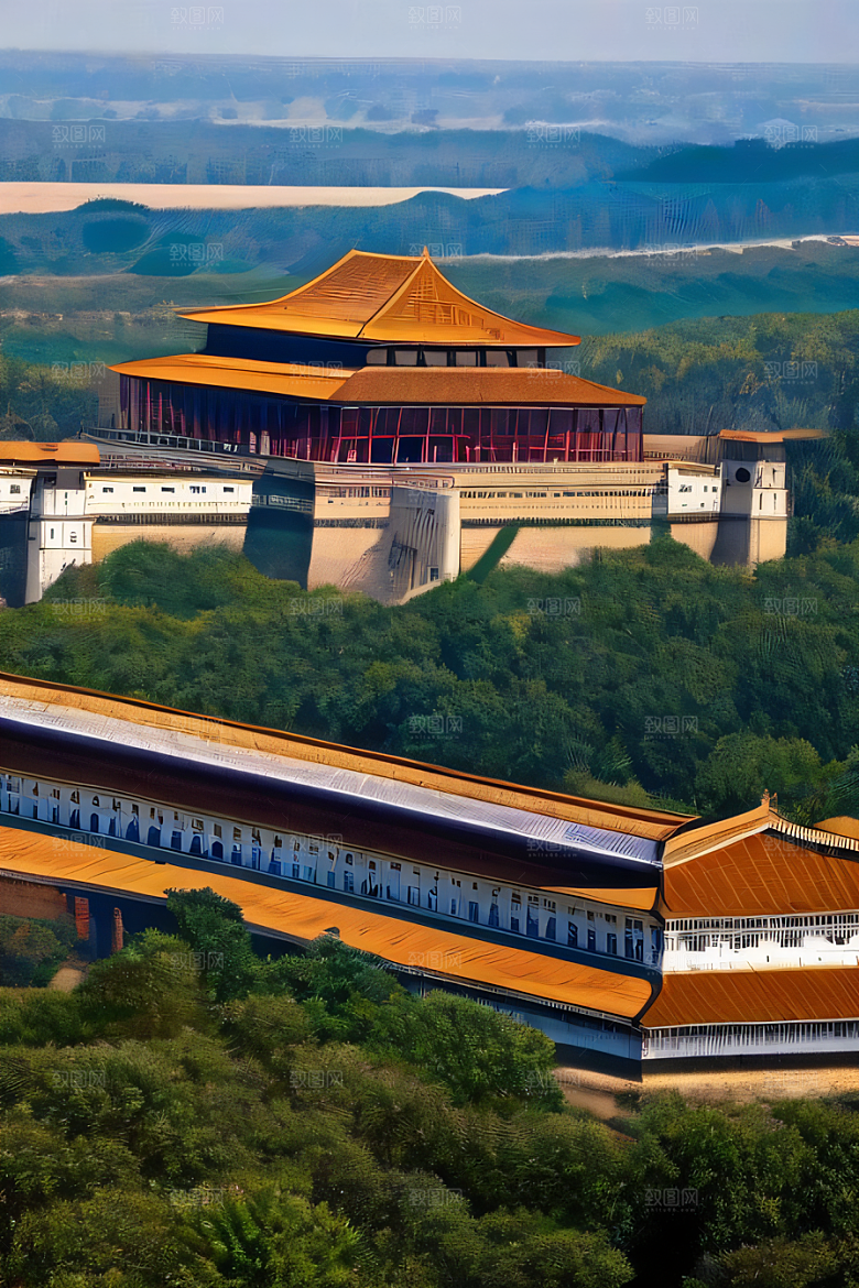 古代皇宫鸟瞰景观