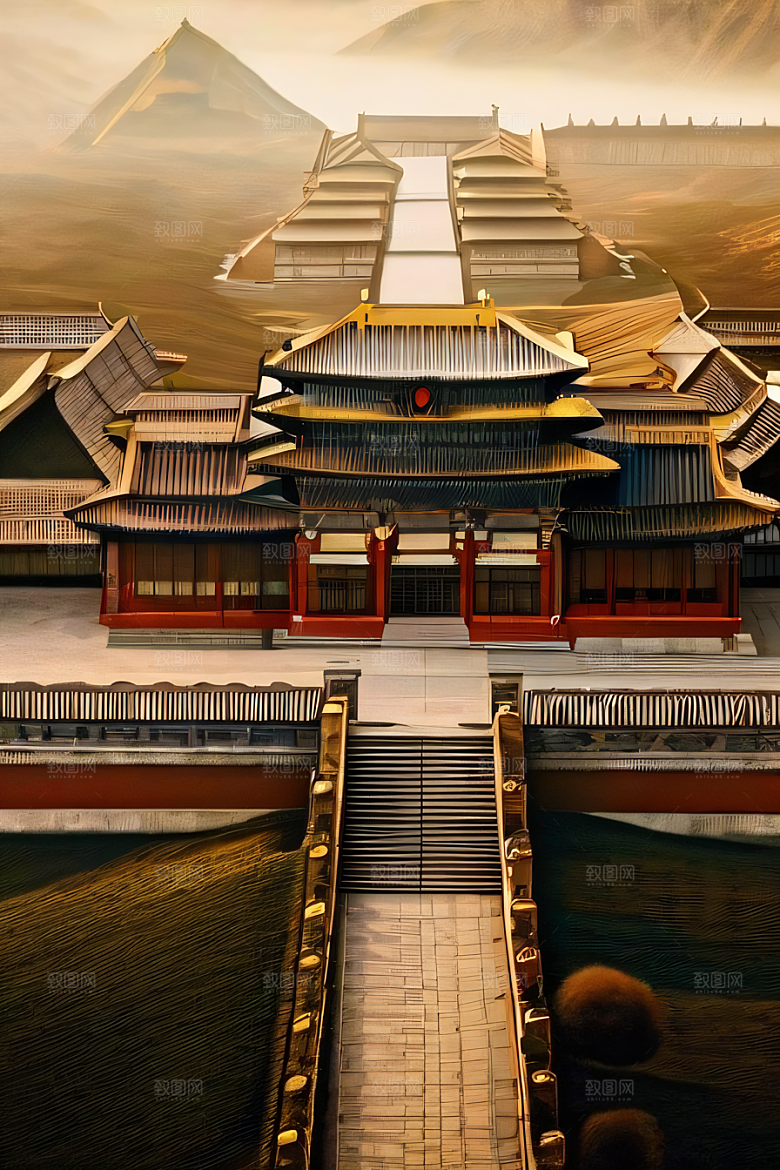 古代皇宫鸟瞰景观