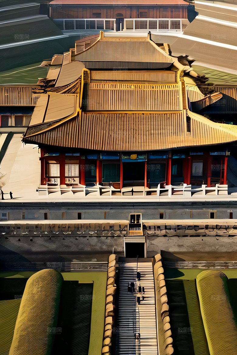 古代皇宫鸟瞰景观