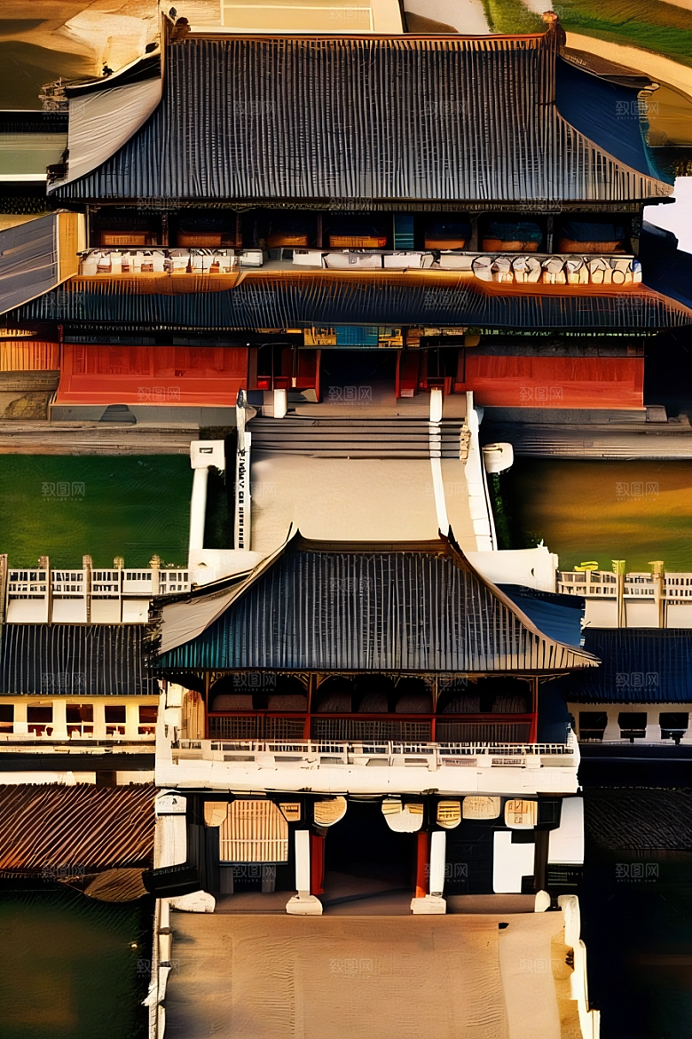 老宫殿俯瞰壮观全景