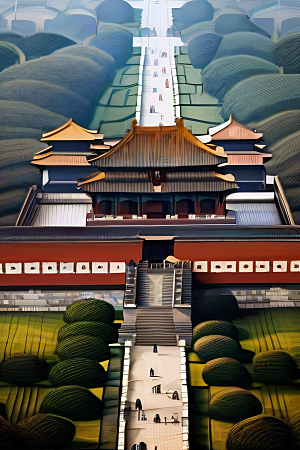 老宫殿俯瞰壮观全景