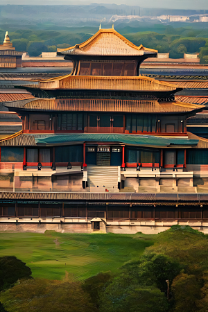 老宫殿俯瞰壮观全景