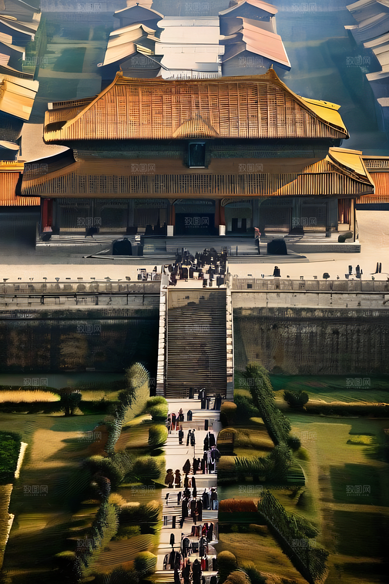 老宫殿俯瞰壮观全景