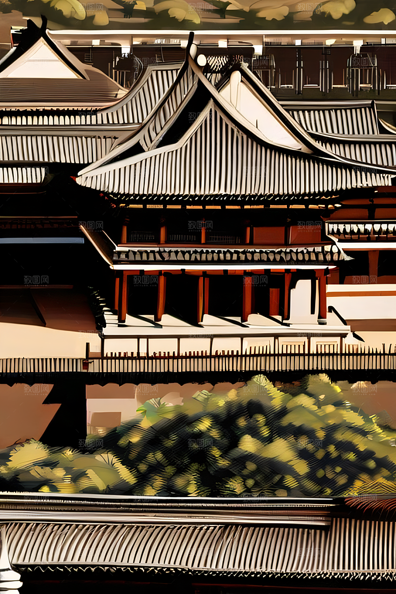 老宫殿俯瞰壮观全景