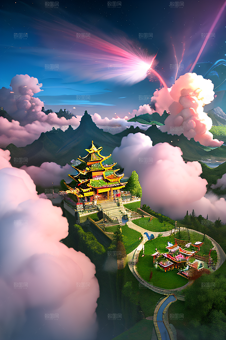 超梦幻场景立体艺术中的仙境奇观