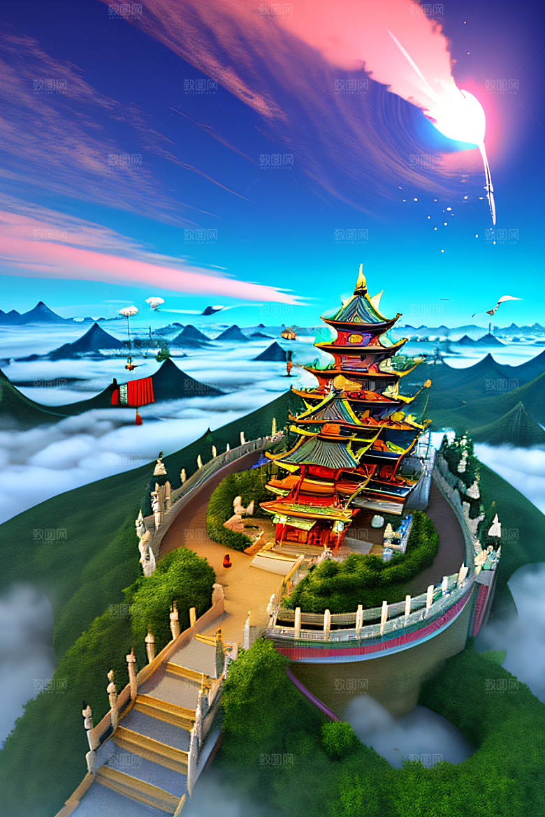 超梦幻场景立体艺术中的仙境奇观