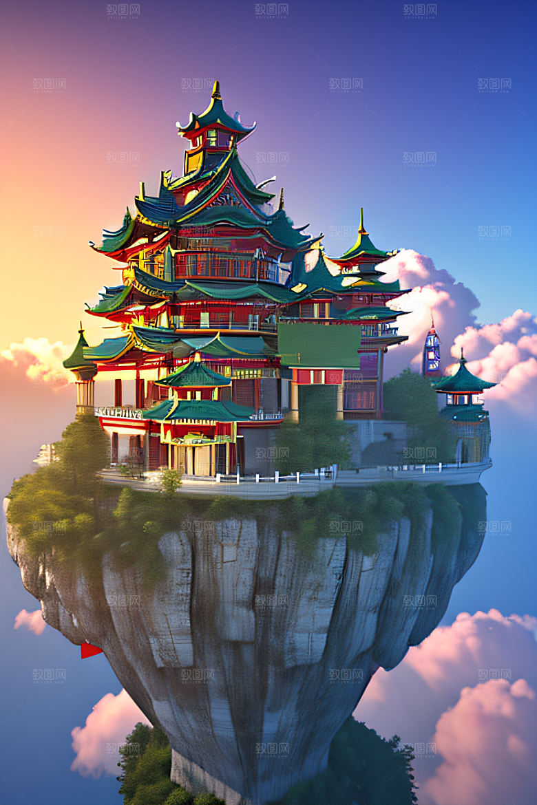 神圣光芒仙境中的壮丽景色