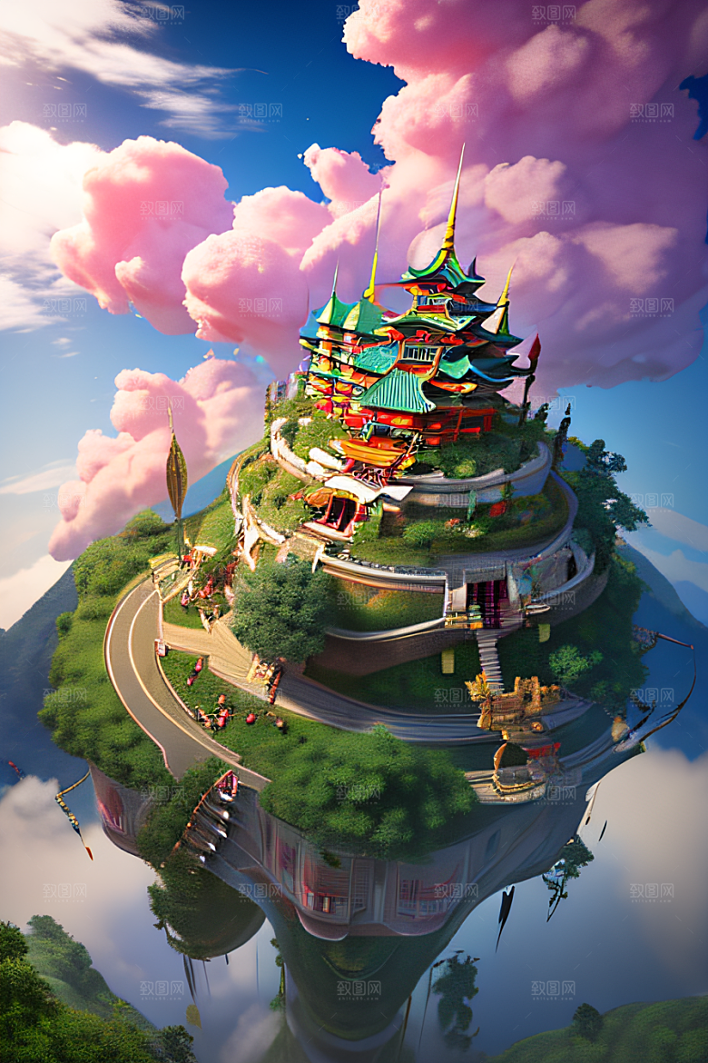 神圣光芒仙境中的壮丽景色