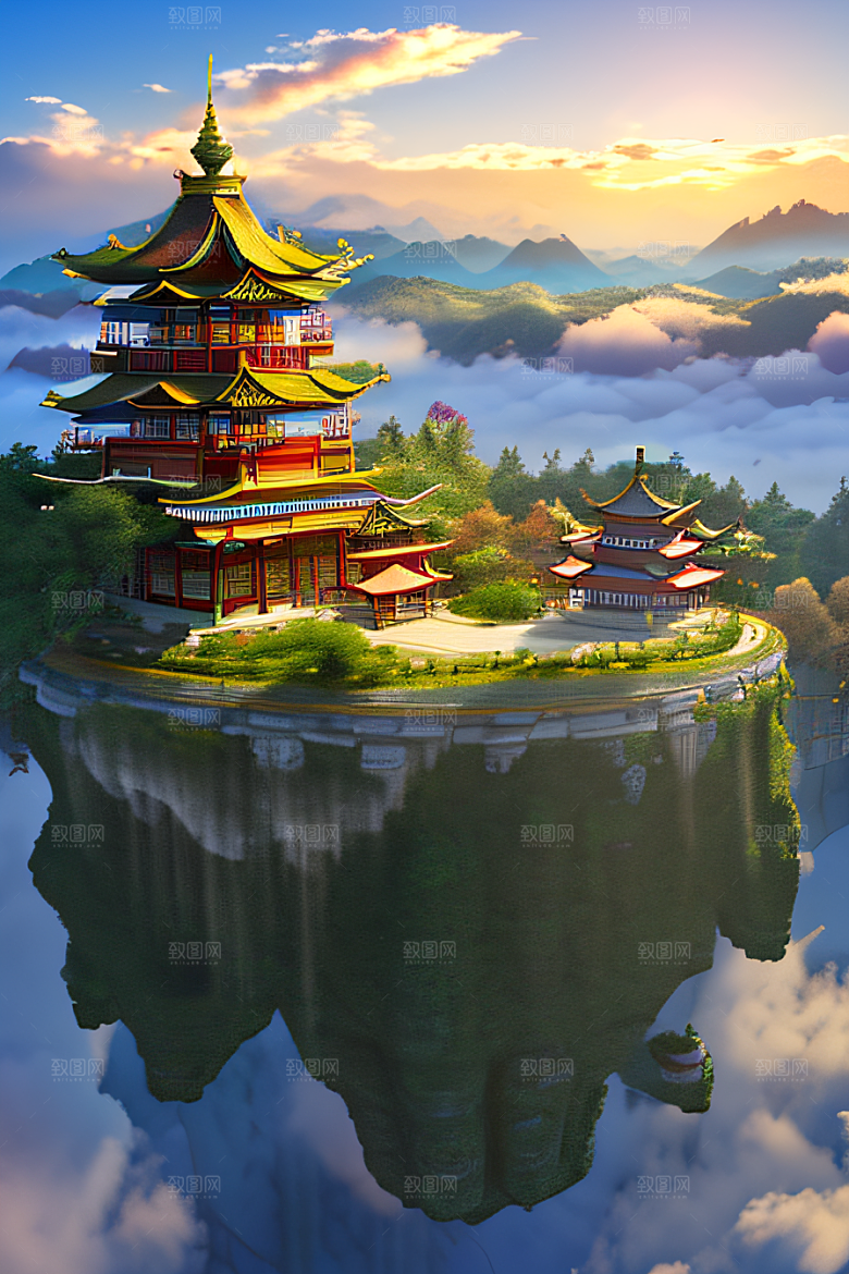 神圣光芒仙境中的壮丽景色