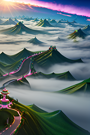 梦幻仙境迷人的中国神话之旅